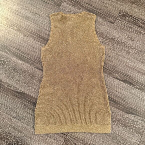 Lauren Ralph Lauren Gold Metallic Sleeveless Knit Tunic - Picture 6 of 6